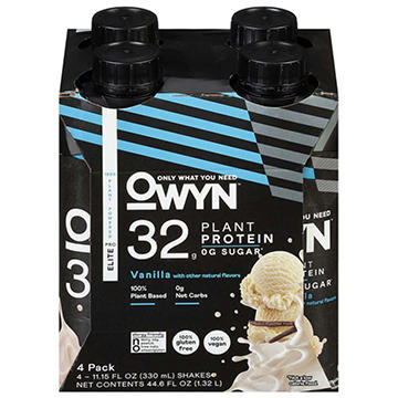 OWYN Pro Elite 32g Plant Protein Shakes 4 pk Bottles - Vanilla