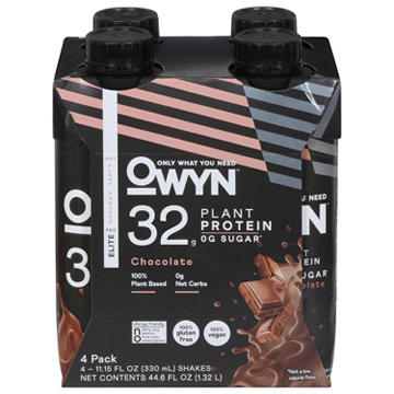 OWYN Pro Elite 32g Plant Protein Shakes 4 pk Bottles - Chocolate