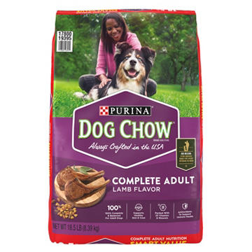 Dog Chow Purina Complete Adult Dry Dog Food Kibble - Lamb Flavor