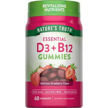 Nature's Truth D3 + B12 Gummies - Strawberry Flavor
