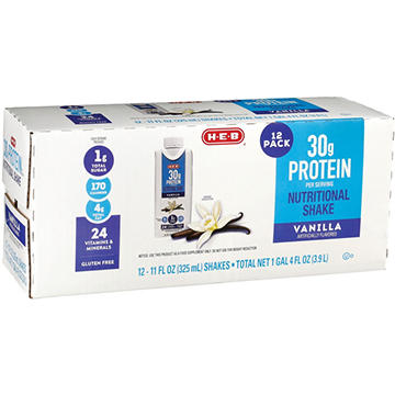H-E-B 30g Protein Nutritional Shakes 12 pk Bottles - Vanilla