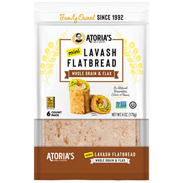 Atoria's Family Bakery Mini Whole Grain & Flax Seeds Lavash Flatbread