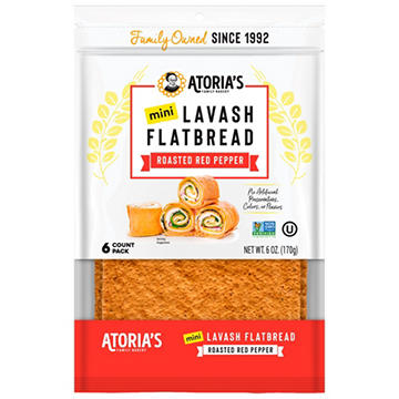 Atoria's Family Bakery Mini Roasted Red Pepper Lavash Flatbread
