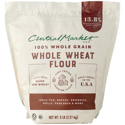 Central Market 100% Whole Grain Whole Wheat Flour, 5 lbs
