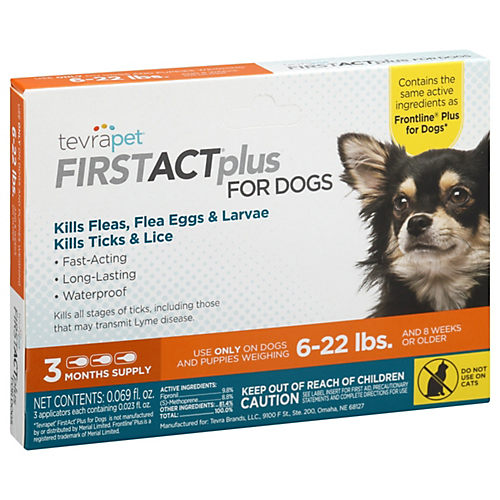 Tevra Pet Firstact Plus for Dogs 6 22 lbs Shop Flea tick treatments at H E B