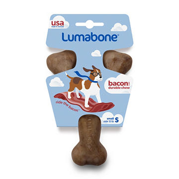 Lumabone Bacon Wishbone Small Dog Chew Toy