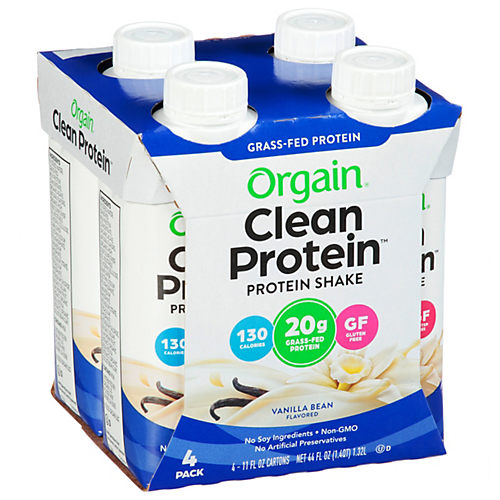 Orgain Clean Protein Grass Fed Protein Shake Creamy Chocolate Fudge 4 pk -  Shop Diet & Fitness at H-E-B