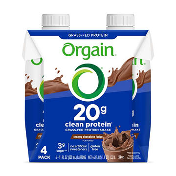 Orgain Clean 20g Protein Shakes 4 pk Cartons - Chocolate Fudge