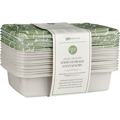 Core Kitchen 20 Stackable Reusable Food Storage Containers - Clean Leaf -  Shop Food Storage at H-E-B