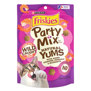 Friskies Purina Party Mix Cat Treats Natural Yums - Wild Shrimp