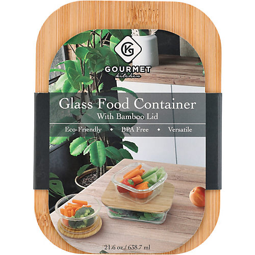 New design eco friendly bamboo lid glass food container - Customized Glass  Food Containers & Mug & Bowls Manufacturer .