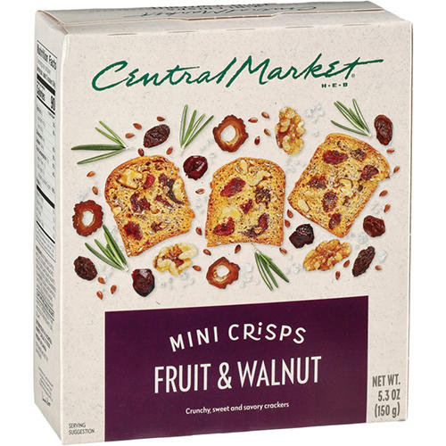 Central Market Fruit & Walnut Mini Crisps, 5.3 oz