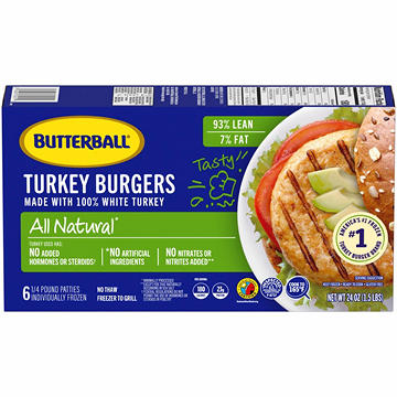 Butterball Frozen All Natural White Meat Turkey Burgers