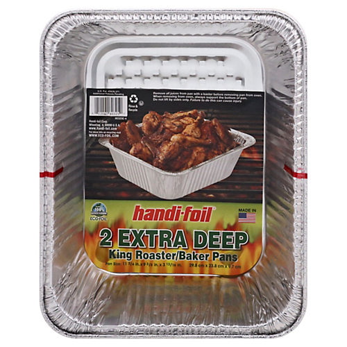 Handi-foil® King Roaster Extra Deep Baker Pans - Silver, 2 pk / 11.75 x 9.3  in - Fry's Food Stores