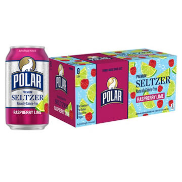 Polar Seltzer Water Raspberry Lime 8 pk Cans