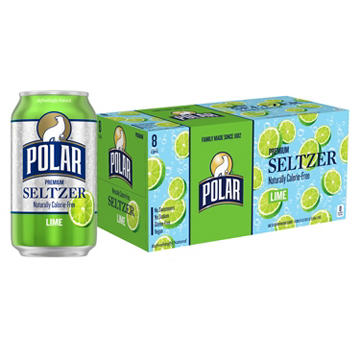 Polar Seltzer Water Lime 8 pk Cans