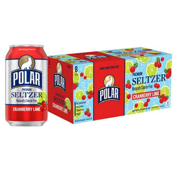 Polar Seltzer Water Cranberry Lime 8 pk Cans
