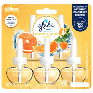 Glade PlugIns Scented Oil Air Freshener Refills - Coastal Sunshine Citrus