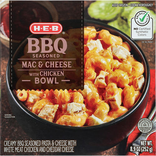 H-E-B BBQ Mac 'n Cheese & Chicken Frozen Meal, 8.9 oz