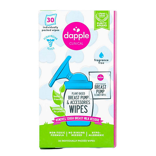 [120 Count] Wipes for Breast Pump Parts - Breast Pump Wipes Quick Clean  with No Water - Irritant Free Breast Pump Cleaning Wipes - Resealable Baby