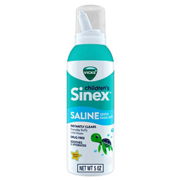 Vicks Sinex, Children's Saline Nasal Spray, Ultra Fine Mist with Hint of Aloe, Fast Everyday Stuffy Nose Relief
