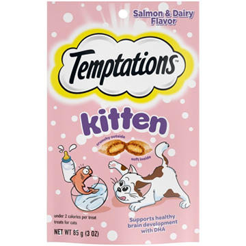 Temptations Kitten Crunchy and Soft Treats - Salmon and Dairy Flavor