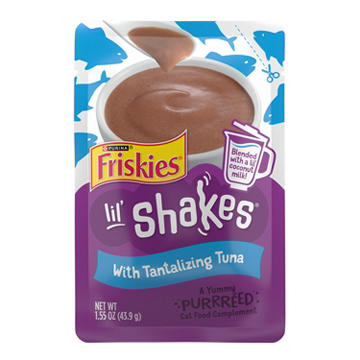 Friskies Purina Pureed Cat Food Topper Lil’ Shakes - Tantalizing Tuna Lickable Cat Treats