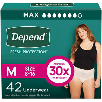 Depend Fresh Protection Adult Incontinence & Postpartum Underwear - Medium