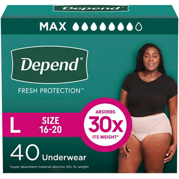 Depend Fresh Protection Adult Incontinence & Postpartum Underwear - Large
