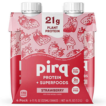 Pirq 21g Plant-Based Protein Shakes 4 pk - Strawberry