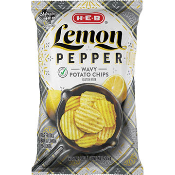 H-E-B Wavy Potato Chips - Lemon Pepper