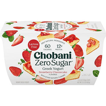 Chobani Zero Sugar Strawberry Cheesecake Greek Yogurt