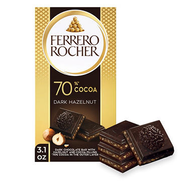 Ferrero Rocher 70% Cocoa Dark Hazelnut Chocolate Bar