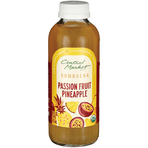Central Market Organic Kombucha - Passion Fruit Pineapple, 16 oz