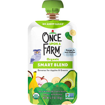 Once Upon a Farm Organic Smart Blend Pouch - Bananas for Apples & Greens