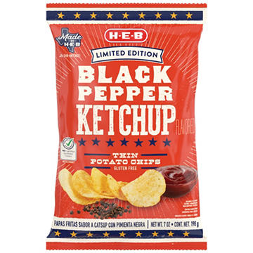 H-E-B Thin Potato Chips – Black Pepper Ketchup