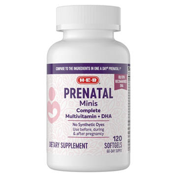 H-E-B Prenatal Complete Multivitamin & DHA Mini Softgels