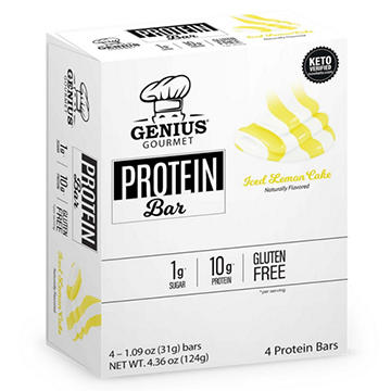 Genius Gourmet 10g Protein Bars - Iced Lemon Cake