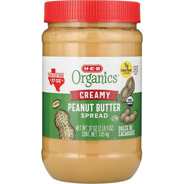 H-E-B Organics 7g Protein Creamy Peanut Butter Spread - Texas-Size Pack