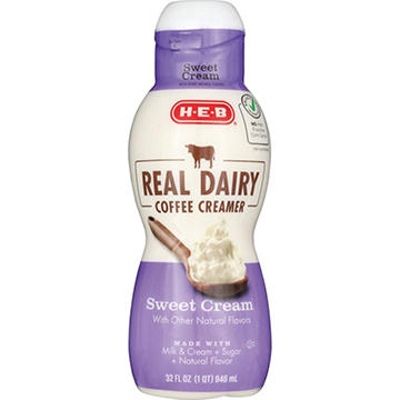 H-E-B Real Dairy Liquid Coffee Creamer - Sweet Cream
