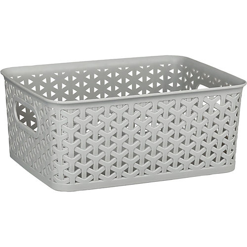 Sterilite Short Weave Grey Cement Basket