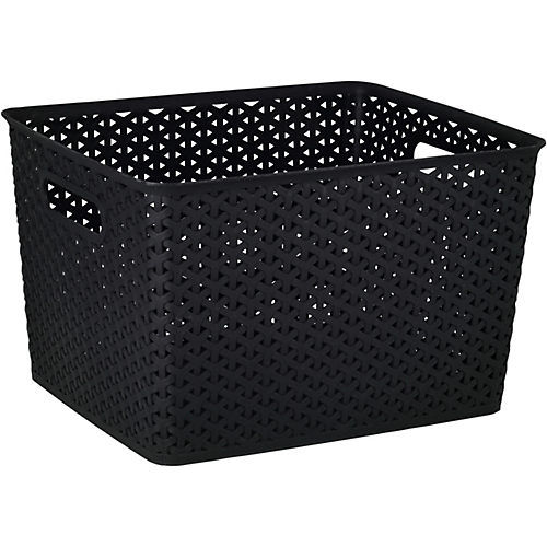 our goods Woven Plastic Storage Basket - Black - Shop Storage Bins at H-E-B