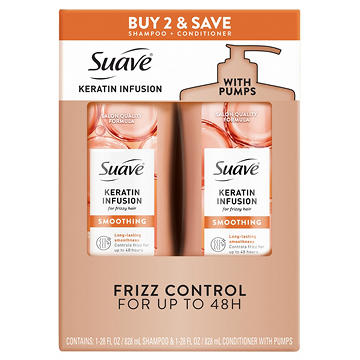 Suave Professionals Keratin Infusion Smoothing Shampoo & Conditioner 2 pk