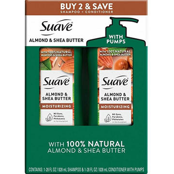Suave Almond & Shea Butter Moisturizing Shampoo & Conditioner 2 pk