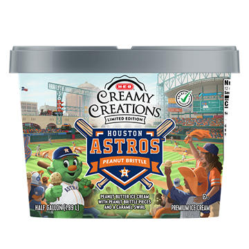 H-E-B Creamy Creations Houston Astros Peanut Brittle Ice Cream