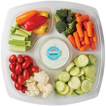 H-E-B Jumbo Fresh Veggie Party Tray - Ranch Dressing