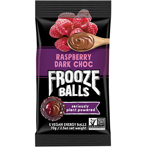 Frooze Balls Choc Hazelnut. Plant-Powered, Double-Filled Energy Balls.  Healthy Vegan Snacks, Gluten-Free, non-GMO (8 count, each with 5 balls).  Great