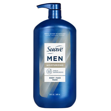 Suave Men Moisturizing 2-in-1 Face & Body Wash - Shea & Sandalwood