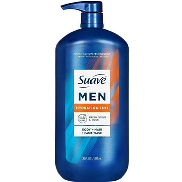 Suave Men Hydrating 3-in-1 Hair, Face and Body Wash - Citus & Musk