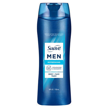 Suave Men Refreshing 2-in-1 Face & Body Wash - Cedarwood & Mandarin